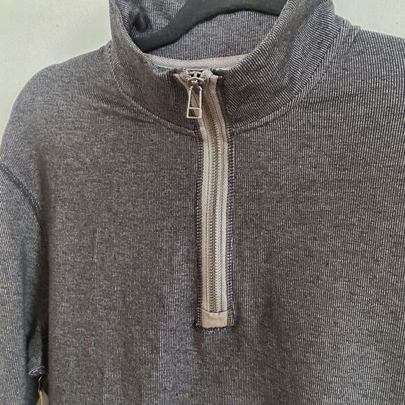 Manduka Yoga Men's Performance 1/4 Zip Rib Top Sweatshirt Sport Black/Gray Sz M - Picture 4 of 10